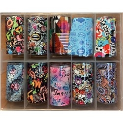Пленка для дизайна ногтей 10 расцветок (граффити)