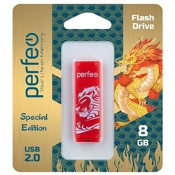 8Gb Perfeo C04 Red Lion USB 2.0 (PF-C04RL008)