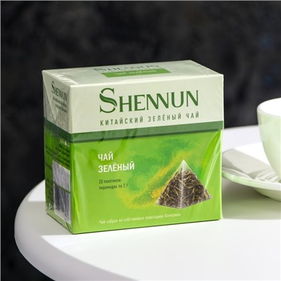 Китайский среднелистовой зелёный чай Shennun, 20 шт*2 г