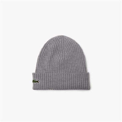 Unisex LACOSTE Beanie aus gerippter Wolle