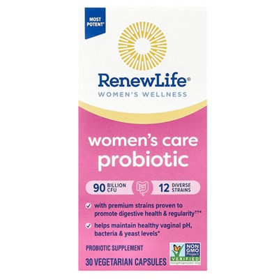 Renew Life Женское здоровье, Пробиотик для женщин - 90 миллиардов КОЕ - 30 вегетарианских капсул - Renew Life