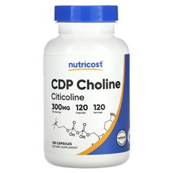 Nutricost CDP Choline, Цитиколин - 300мг - 120 капсул - Nutricost