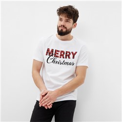 Футболка мужская KAFTAN "Merry Christmas" р.56, белый