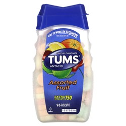 Tums Экстра-сильный антацид, Разнообразные фрукты - 96 жевательных таблеток - Tums