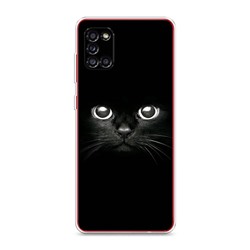 Силиконовый чехол Взгляд черной кошки на Samsung Galaxy A31