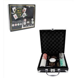 Фабрика Покера: Набор из 100 фишек с номиналом для покера в кейсе (цвет в ассорт.) арт.CPPS100B