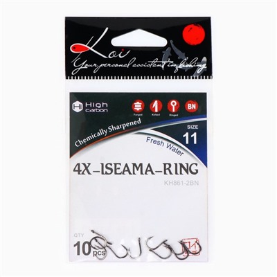 Крючок KOI 4X-ISEAMA-RING, цвет BN, № 11/2, 10 шт.