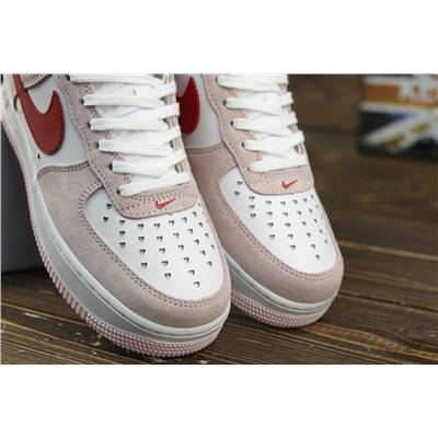 Nike Air Force 1 “Love Letter” Tulip Pink /White /University Red из натуральной кожи и замши