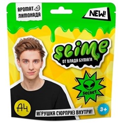 Игрушка ТМ "Slime" Слайм "Влад" зеленый, 80 г. А4 арт.SLM056