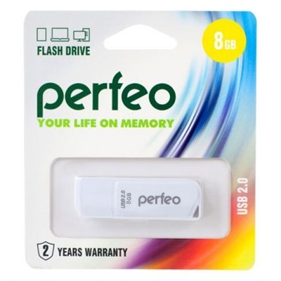 8Gb Perfeo C10 White USB 2.0 (PF-C10W008)