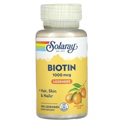 Solaray Биотин, натуральный апельсин, 1000 мкг, 100 пастилок