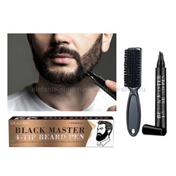 Мужской тату маркер+щетка Guanjing 4-tip Beard Pen Black Master