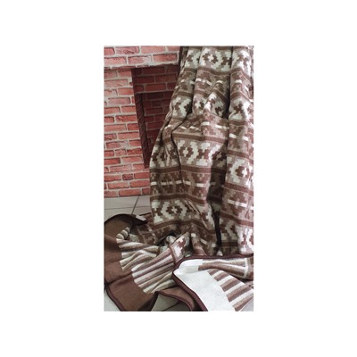 Одеяло п/шерсть 40% 190*205 жаккард цв. коричневый (Узбекистан)