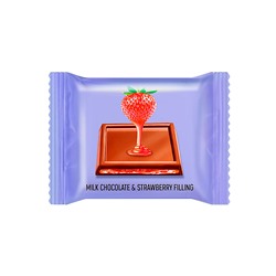 «O'Zera», молочный шоколад с желейной клубничной начинкой Milk & Strawberry filling (коробка 1,2 кг)