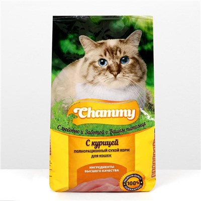 Сухой корм Chammy для кошек, курица 1,9 кг