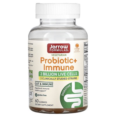 Jarrow Formulas Пробиотик + Иммунитет, Апельсин - 60 жевательных мармеладок - Jarrow Formulas