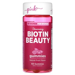 Pink Stunning Biotin Beauty, натуральные фрукты, 60 жевательных конфет