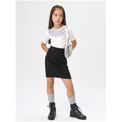 Черная юбка из кашкорсе "Школа 2022" для девочки (572730069)