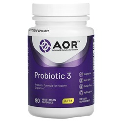 Advanced Orthomolecular Research AOR Пробиотик 3, 90 вегетарианских капсул