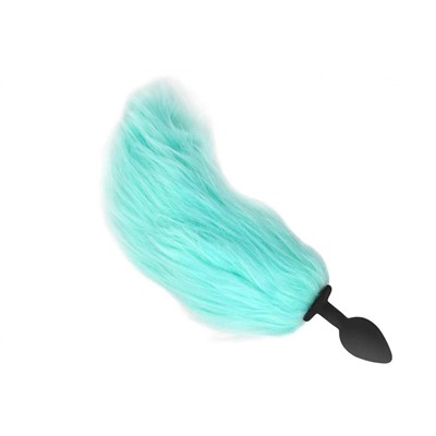 Втулка анальная "Glow tail" силиконовая светящаяся с голубым хвостом