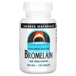 Source Naturals Бромелаин 600 GDU/g, 500 мг, 120 таблеток - Source Naturals