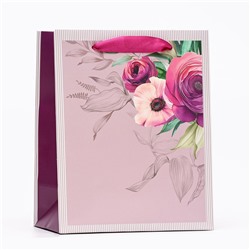 Пакет подарочный "Цветочная композиция", 18 х 22,3 х 10 см