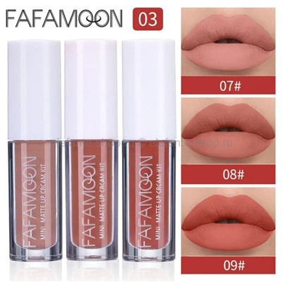 Набор блесков для губ FAFAMOON Mini Matte Up Crcam Kit 3in1 #3