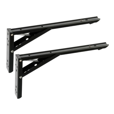Кронштейн складной для столов и полок ТУНДРА, F001 , 2 шт., длина 300 мм., сталь, цвет черный   9703