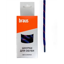 Шнурки BRAUS 120 см трекинговые СИНЕ-КРАСНЫЕ