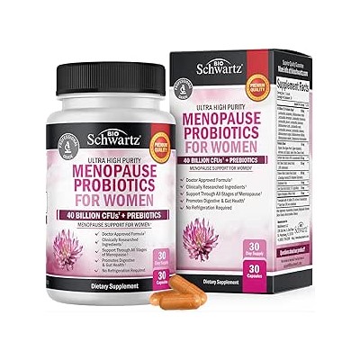 Menopause Support Probiotics for Women - Breakthrough Menopause Relief for Hot Flashes Night Sweats Mood Swings and Hormone Balance - Non-GMO Menopause Supplements for Women - 30 Count, 30 Servings