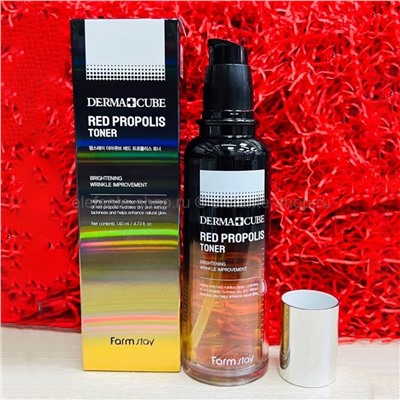 Питательный тонер FarmStay Derma Cube Red Propolis Toner 140ml (13)