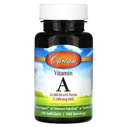 Carlson Витамин А - 7500 мкг RAE (25000 МЕ) - 100 мягких капсул - Carlson