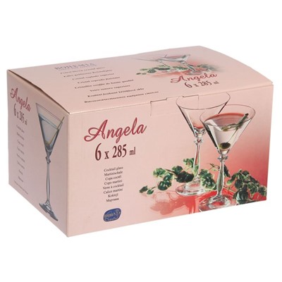 Набор бокалов для мартини «Анжела», 285 мл, 6 шт.