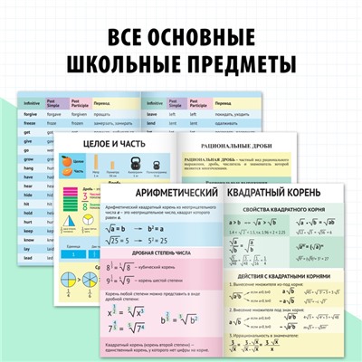 Книги-шпаргалки набор для средней школы, 8 стр.