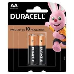 Батарейка AA Duracell LR6-2BL, 2 шт, блистер (MN1500)