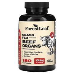 Forest Leaf Органы говядины травяного откорма, 3000 мг, 180 капсул (500 мг на капсулу)