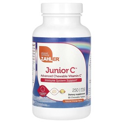 Zahler Junior C, Улучшенный жевательный витамин С, натуральный апельсин, 250 мг, 90 жевательных таблеток