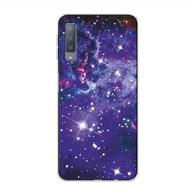 Силиконовый чехол Яркая галактика на Samsung Galaxy A7 2018