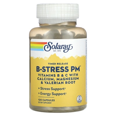 Solaray Витамин B-Стресс PM с постепенным высвобождением - 120 капсул - Solaray