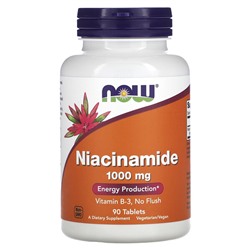 NOW Foods Ниацинамид - 1000 мг - 90 таблеток - NOW Foods