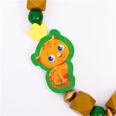 Держатель - игрушка для соски - пустышки  «ТРЕНД. Леопард» из дерева