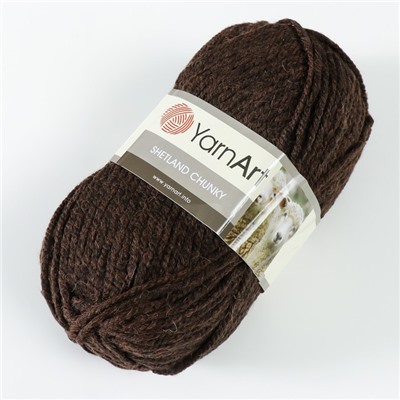 Пряжа "Shetland Chunky" 50% акрил, 50% шерсть 150м/100гр (619 шоколад)