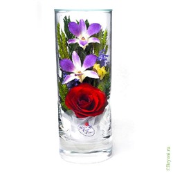 Композиция розы и орхидей (арт. SLM) в подарочной упаковке