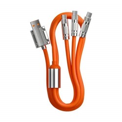 Кабель для зарядки телефона 3 в 1, Type C+Lightning+Micro USB, 6A, 1,2м оптом