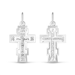 Крест из серебра родированный - 3,3 см 925 пробы К3-598р