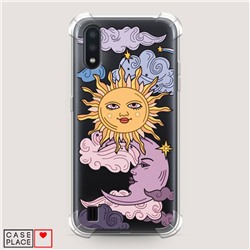 Противоударный силиконовый чехол Sun and Moon на Samsung Galaxy A01