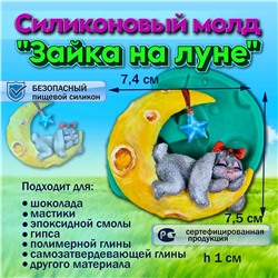 Силиконовый молд Зайка на луне