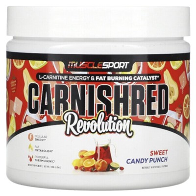 MuscleSport Carnishred Revolution, Сладкий конфетный пунш, 4,3 унции (120 г)