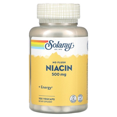 Solaray Ниацин без покраснения - 500 мг - 100 растительных капсул - Solaray