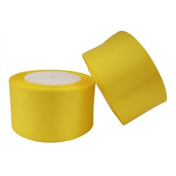 Однотонная атласная лента (желтый), 50мм * 25 ярдов (+-1м)
